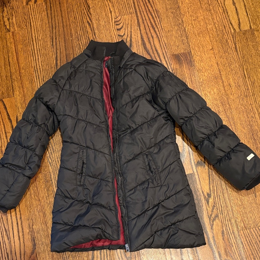 Lucky Brand Black and Red Kids Puffer Jacket